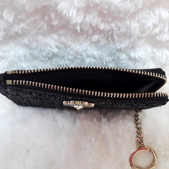 ❁KATE SPADE BLACK GLITTER CLUTCH&CARD HOLDER SET - Picture 4 of 4